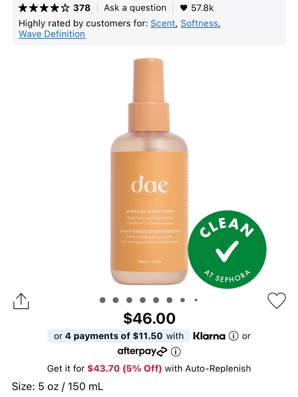 Dae Hibiscus Wave Spray – Lightweight Styling Spray
